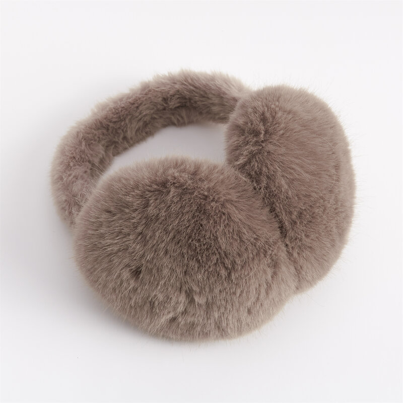 Anjj Cute Bear Brown Earmuffs 2024 Winter New Popular Thickened Plush Imitation Rabbit Fur Ear Muffs for Family Member Gifts