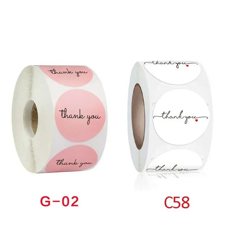 500 pz/rotolo grazie adesivi per regalo di nozze imballaggio aziendale etichetta sigillante etichette adesive Scrapbooking Sticker decorazione