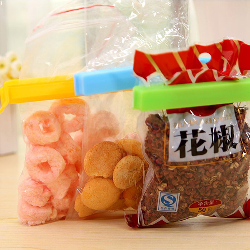 Clips de sellado para bolsas de comida, herramienta de plástico portátil para almacenamiento de alimentos, de 1 a 10 piezas