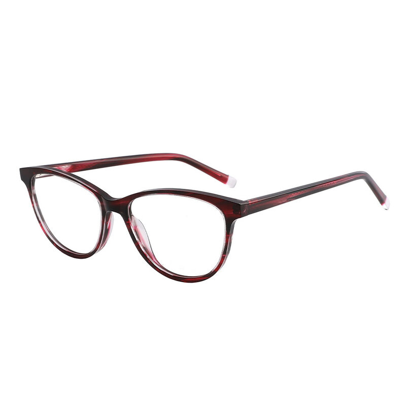 Cat Eye Glasse Rahmen Acetat Opticas Mode Brillen Brillen Streifen Rezept Optiker