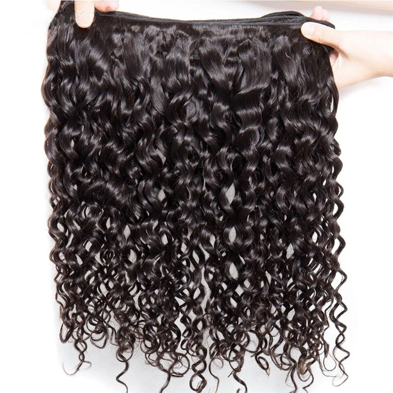 Brazilian Water Wave Cabelo Humano Pacotes, Natural Curly Virgin Hair Extensions, não transformados, Ofertas 100g por PC, 1 Pacotes, 3 Pacotes, 4 Pacotes