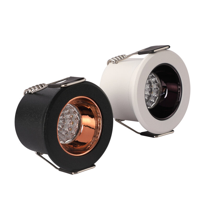 Mini LED Downlights Luz de teto embutida, Spotlight regulável, Gabinete, Vitrine, Loft, Decorações, AC110, 220V, 12V, 24V