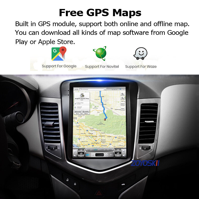 Android dla chevroleta Cruze Cross 2008-2013 Tesla ekran Radio samochodowe nawigacja multimedialna GPS J300 Holden Daewoo Carplay