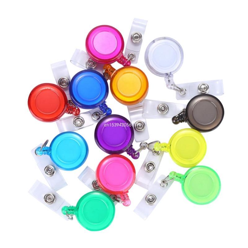 Mini Round Retractable Badge Holder Fit for ID Badges Reels Keys Whistles Dropship