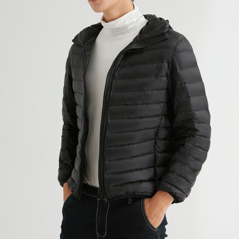 남성용 화이트 덕 다운 재킷, 초경량 다운 재킷, 따뜻한 아웃웨어 코트, 야외 파카, 겨울, 가을