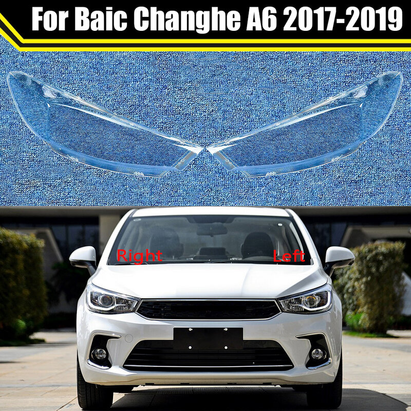 Paralume trasparente per auto copertura del faro anteriore guscio dell'obiettivo in vetro per Baic Changhe A6 2017 2018 2019 copertura della maschera del faro