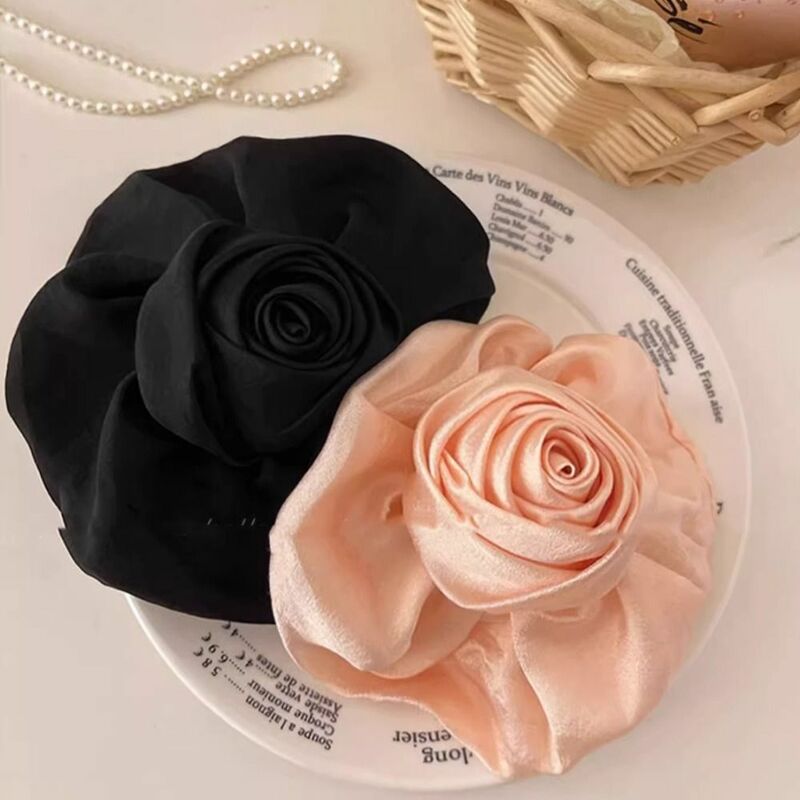 New Style Handmade Rose Crab Hair Clip Hair Catches Pink Black Red Headwear Summer Accessories For Girls