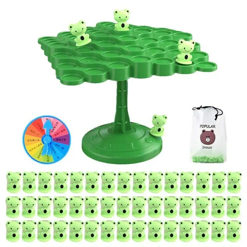 몬테소리 수학 장난감 밸런싱 보드 퍼즐, 어린이 개구리 밸런스 나무 교육, 부모-자녀 상호 작용 탁상 게임 장난감