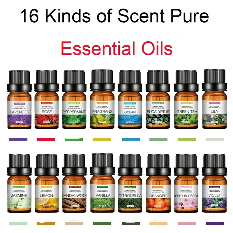 16 jenis aroma minyak esensial murni Diffuser minyak Lavender pohon teh Lemon mawar SANDAL laut kayu Sakura kayu