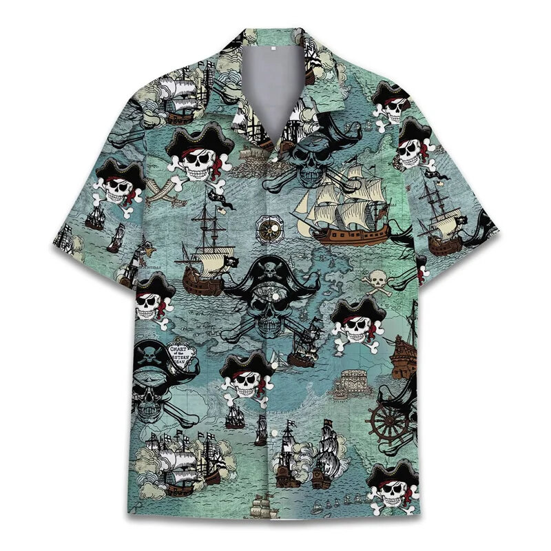 เสื้อฮาวายพิมพ์ลายโอเวอร์ไซส์สำหรับผู้ชาย, เสื้อลายเป็ดตลกสำหรับ3D เสื้อฤดูร้อน kemeja Aloha ปกลำลองสตรีทแขนสั้นสำหรับเด็ก