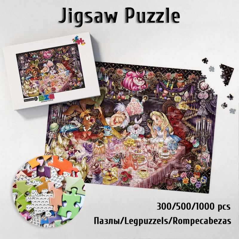 Alice In Wonderland Jigsaw Puzzles Disney No Awake Dream World Puzzles for Adults Cartoon Board Games Educational Toys Kids Gift