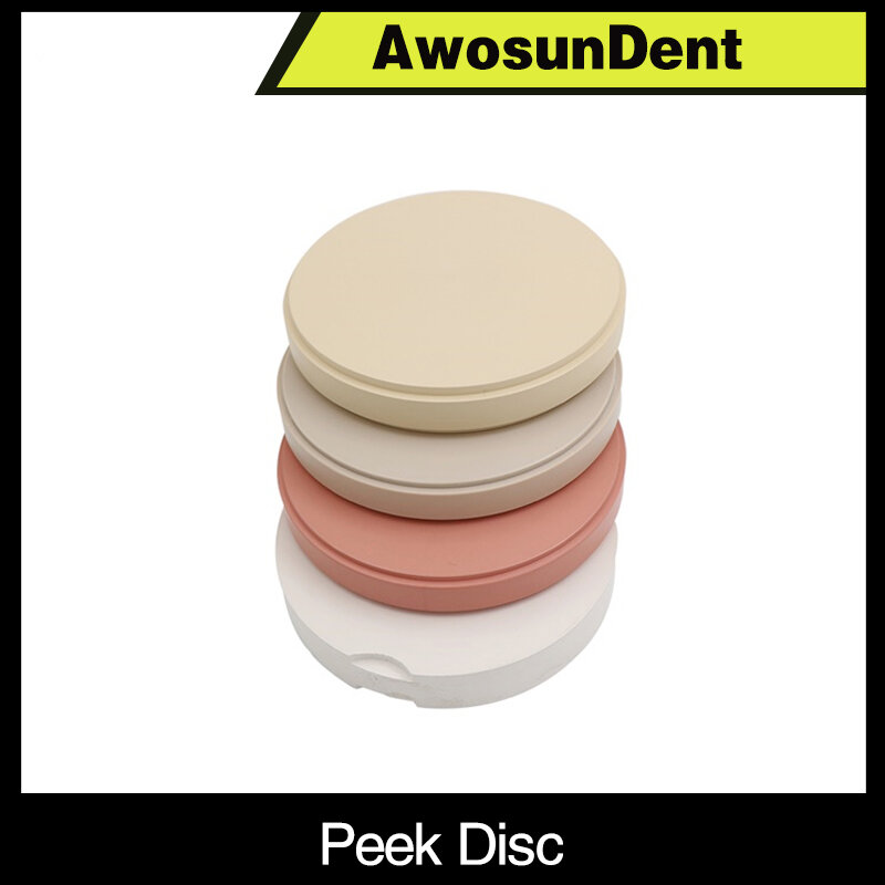 Materiali dentali PEEK Dental Disc per protesi fisse e rimovibili denti bianco vuoto