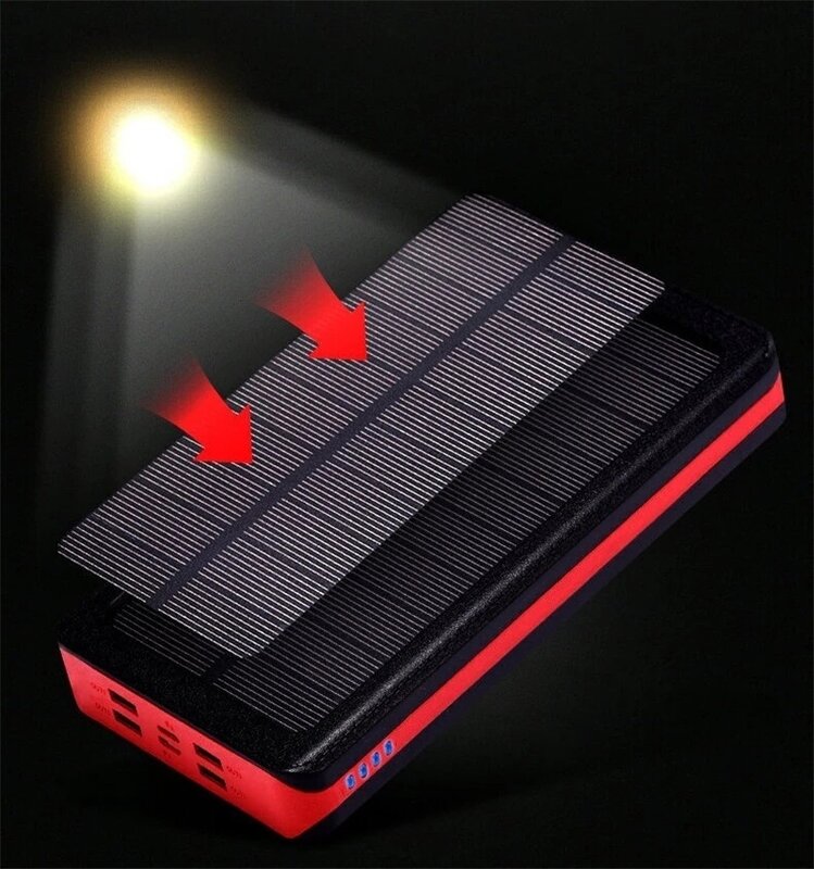 Caricabatterie rapido per batteria esterna solare ad alta capacità da 80000mAh caricabatterie per cellulare a LED USB di grande capacità 4
