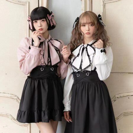 Japanese Mine Mass-Produced Waistband Slim-Fit Ruffled Edge Lolita Suspender Skirt Summer Fashion Girly Sweet Y2k Skirts Women