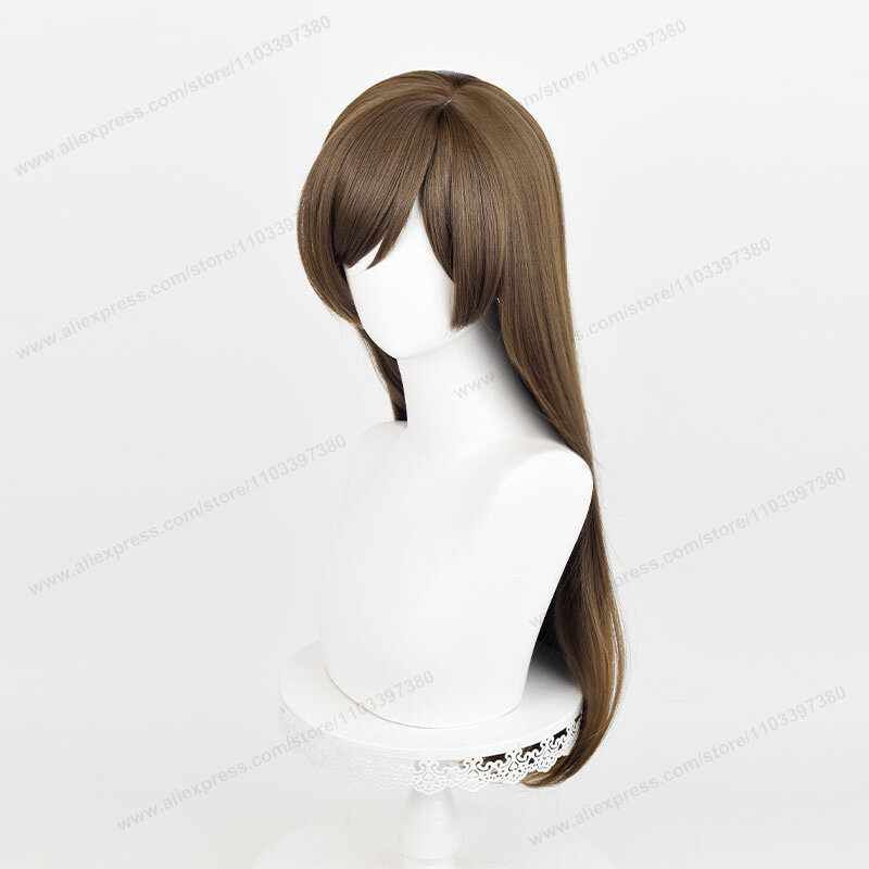 Momozono-Peluca de Cosplay Nanami, pelo sintético resistente al calor, largo y liso, color marrón, 70cm
