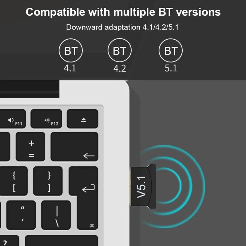 Adaptor USB Bluetooth 5.3, Transmitter Receiver Bluetooth Audio Bluetooth Dongle nirkabel USB untuk komputer PC Laptop