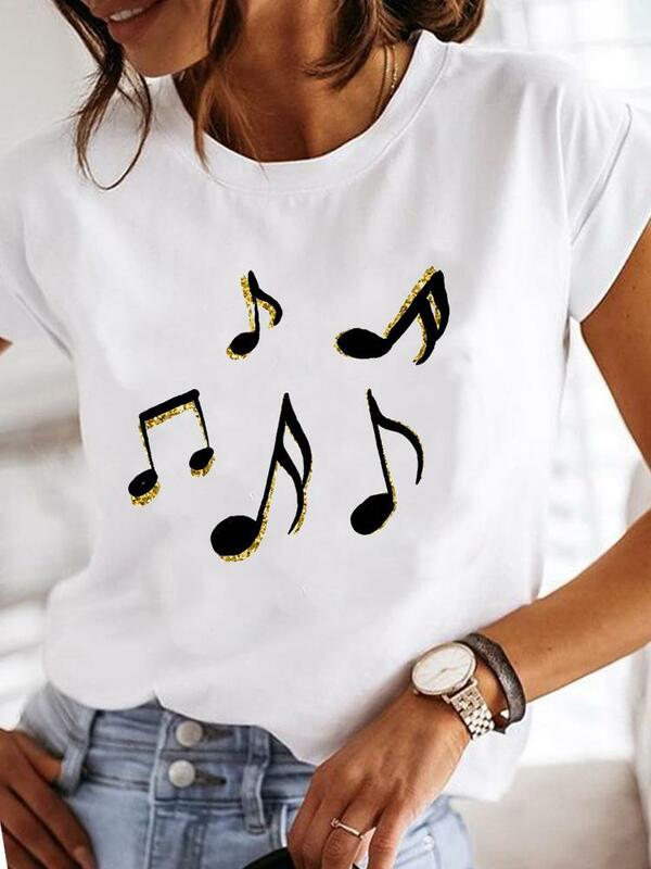Damska koszulka z krótkim rękawem na co dzień damska koszulka z grafiką w kształcie serca i słodkim nadrukiem letnie T-shirty