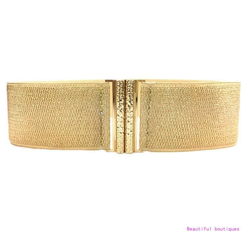 Female Wide Waist Belt Fashion Elastic Gold Waspie Belt Universal Waspie Dress Decorative Accessories Glitter Waistband DropShip