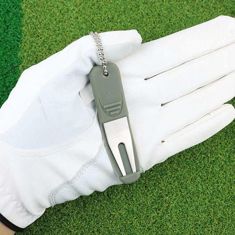 Fourche de Golf Portable en Métal, Outil Durable pour l'Entretien de la Pelouse, Vert