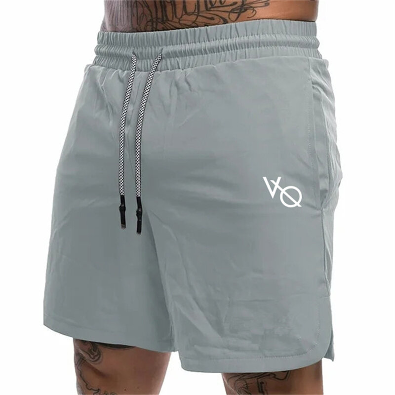 Новые мужские летние шорты на шнуровке, с принтом букв V и Q, модные повседневные спортивные дышащие шорты для фитнеса