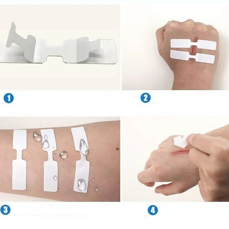10 pçs/lote mini 1*4.6cm sutureless remendo ferida curativo bandagem esportes ataduras adesivas aderindo emplastro remendo de primeiros socorros