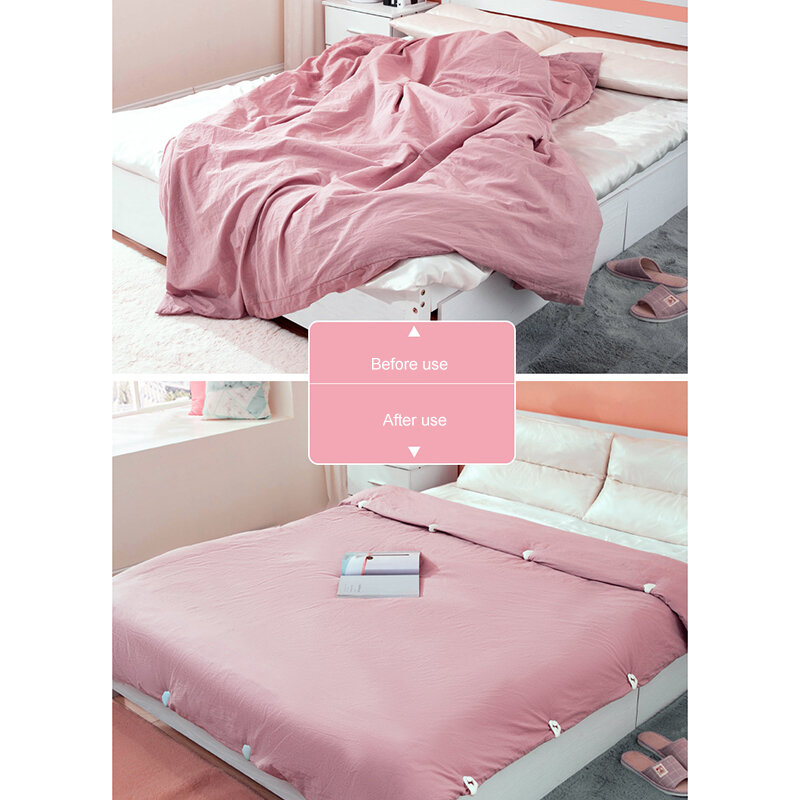 Pinzas antideslizantes para edredón, fijador de sábanas de cama, sujetador de ropa para dormir, sin aguja, 6 piezas