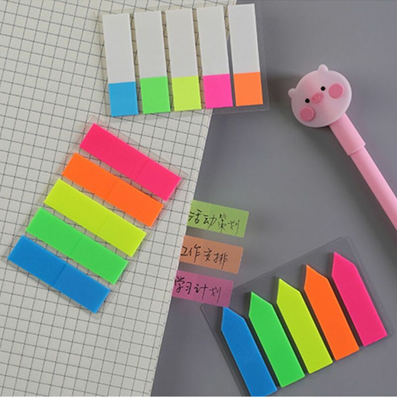 Supplies Fluorescent Paper Colored Memo Pad Fluorescent Memo Pad Bookmark Marker Sticker Candy Color Sticky Notes