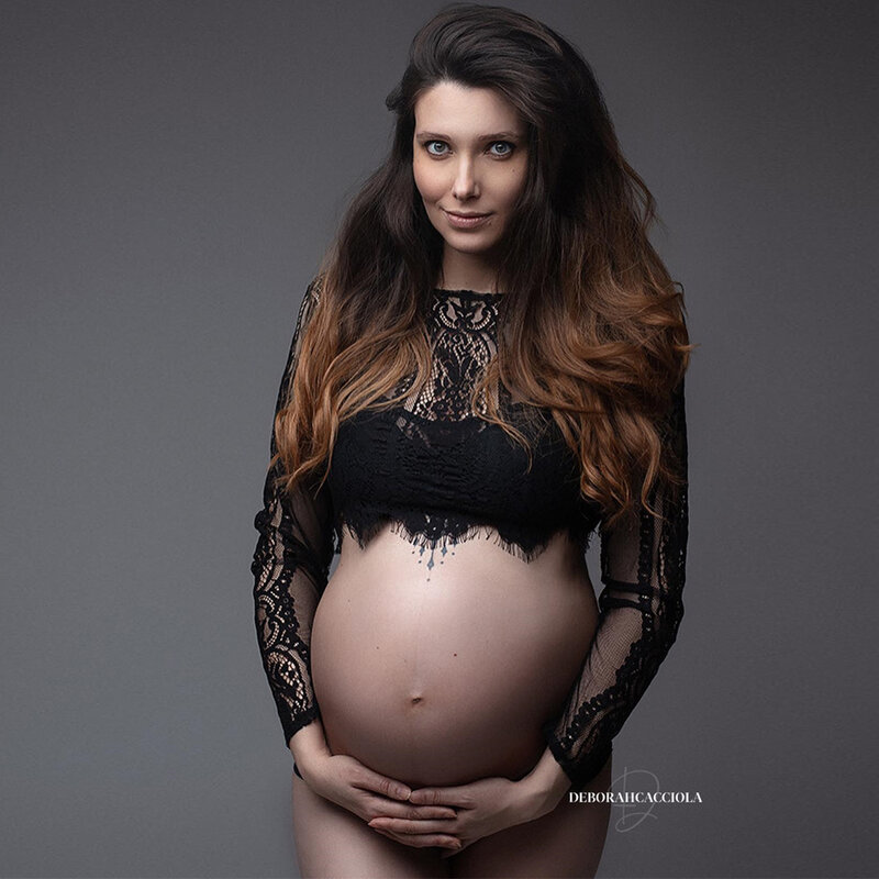 Maternidade Fotografia Props Vestido Sexy Transparente Lace Tassel Top Blusa Fotografia Acessórios Para Mulheres Grávidas
