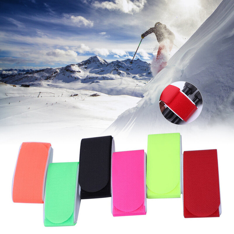 1 paio di cinghie per porta sci strumento per Snowboard legatura fascia in EVA cinturino per rilegatura per tavola da sci regolabile rosso