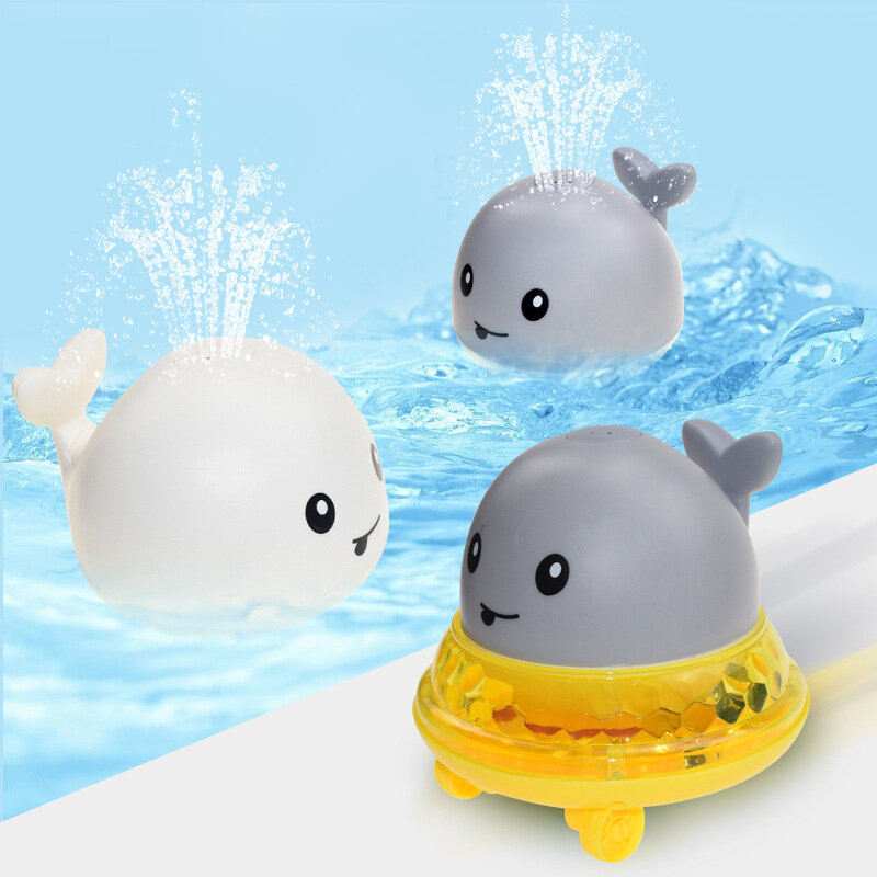 Novo bebê spray de água banho brinquedos chuveiro nadar piscina banho de baleia elétrica bola com luz música led luz brinquedos para crianças presente
