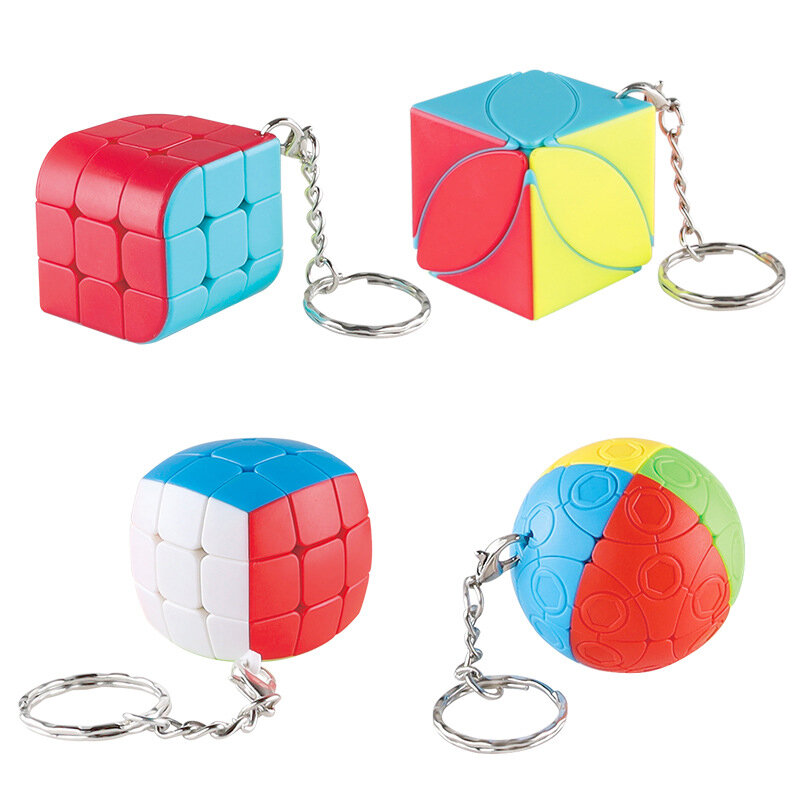 1PC portachiavi Puzzle Cubo Magico 3x3x3 Cubo zaino ciondolo Cubo 2x2 Cubo Magico gioco adorabile Cubo portachiavi Cubo giocattoli