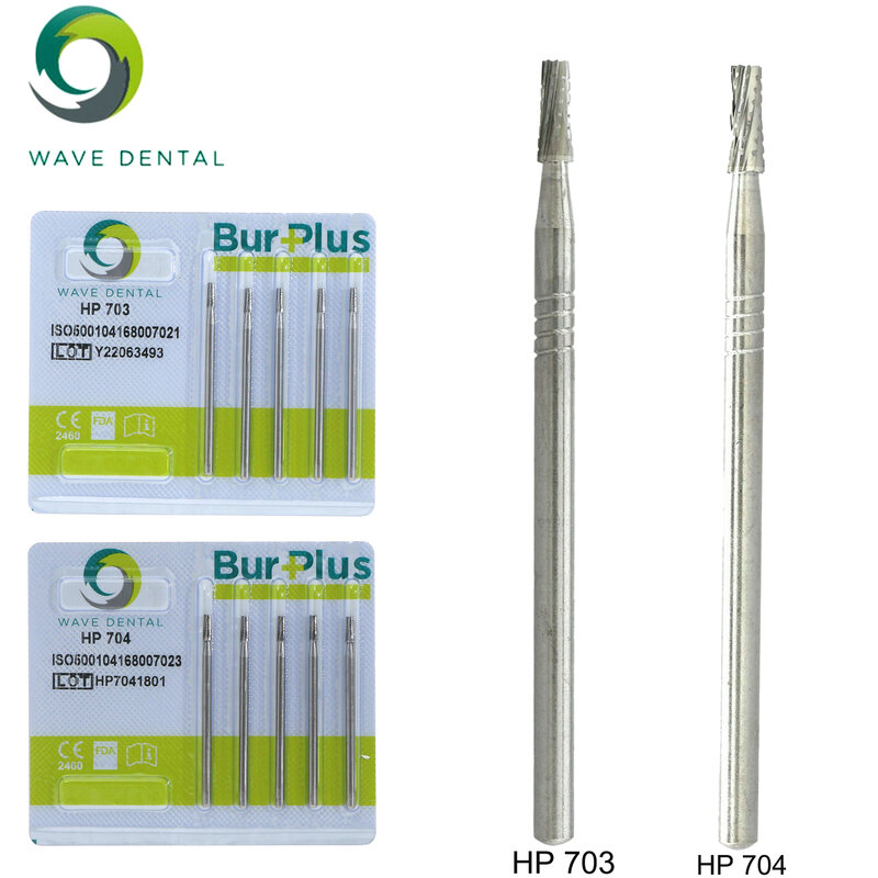 WAVE 치과 수술용 텅스텐 카바이드 버, 실험실 스트레이트 HP 703 704 원형 44.5mm, 스트레이트 핸드피스용