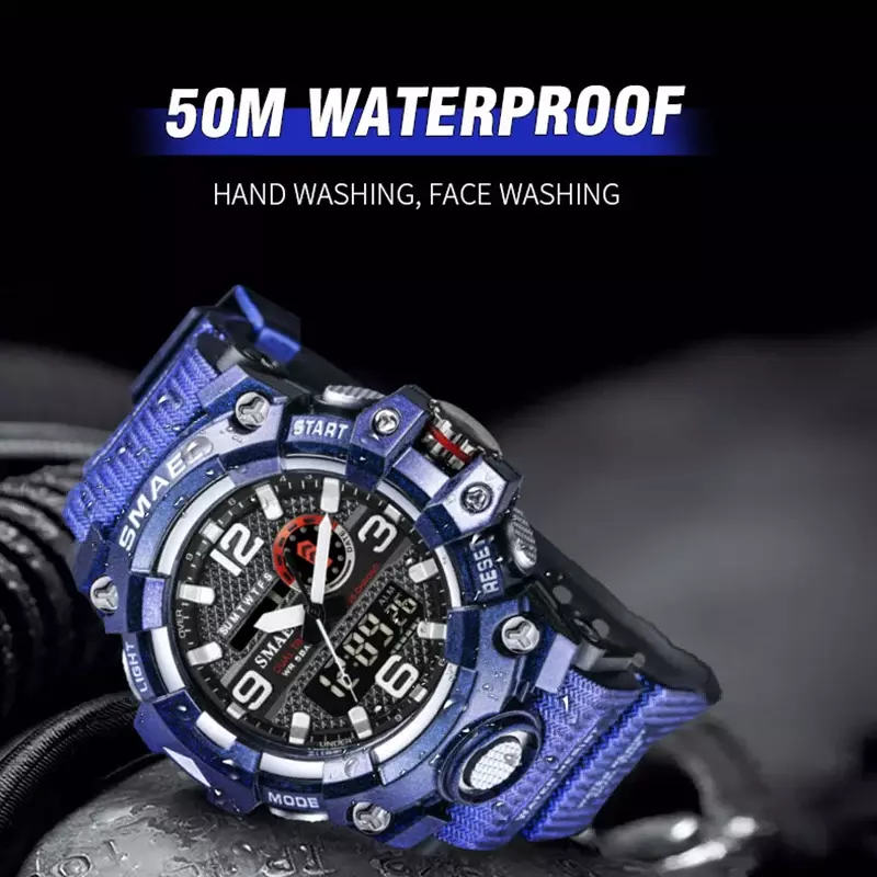 Męskie zegarki wodoodporne SMAEL Top marka kwarcowe zegarki na rękę wojskowe relogio masculino 8035 cyfrowy męski zegar zegarki sportowe