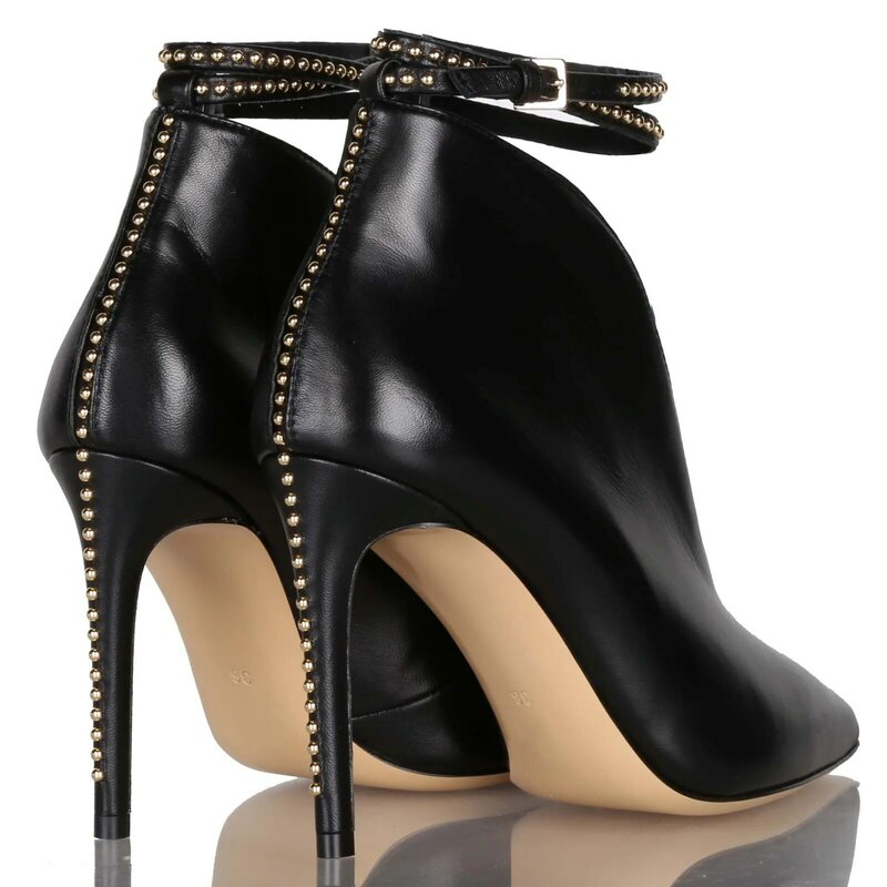 FANSAIDI-zapatos de tacón con remaches para mujer, calzado de tacón de aguja, Sexy, elegante, punta estrecha, talla grande 43 44 45, 2022