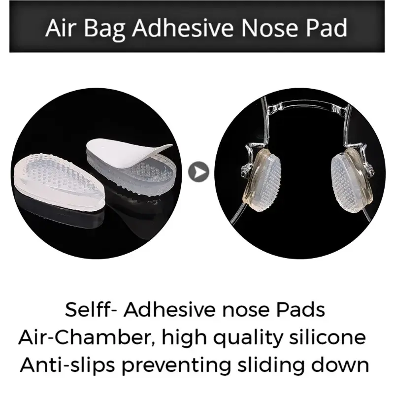 Okulary silikonowe noski miękka antypoślizgowa poduszka powietrzna uchwyt na nos przezroczysty niewidoczny naklejka samoprzylepna akcesoria do okularów