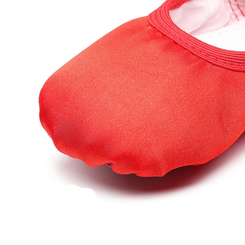 Zapatos de baile para niños y principiantes, zapatilla de Ballet de satén con suela suave, para practicar baile
