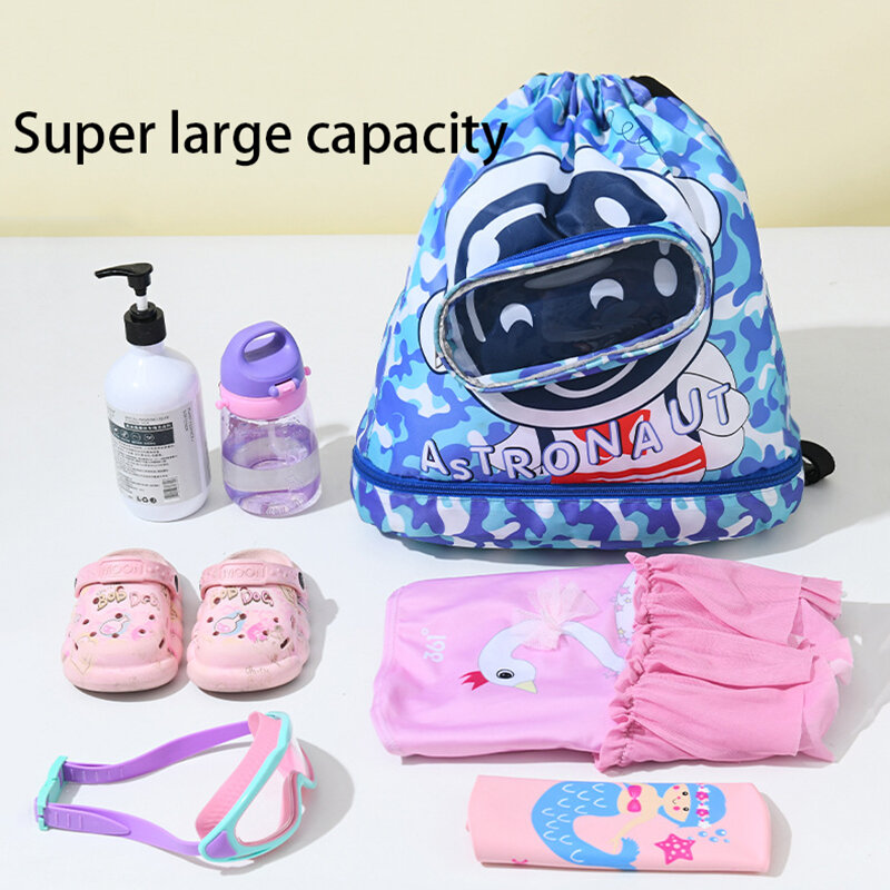 Swimming Bag Waterproof Large Capacity Layered Dry And Wet Separation Suitable For Beach Drawstring Storage Bag Backpack