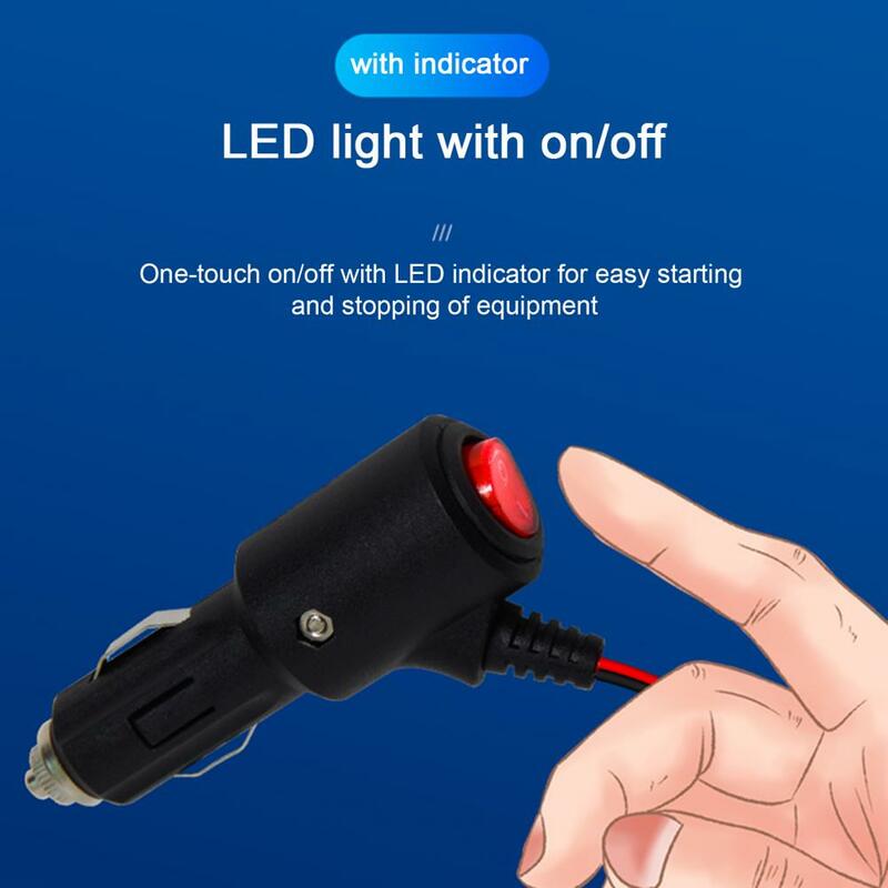 12/24V Igniting Device Plug Replacement with On/Off Switch LED Indicator Pure Copper High-Power Car Power Cord Igniter Socket