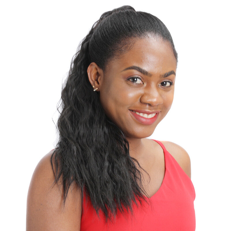 ポニーテール-アフリカの女性のためのエクステンション,人工毛,クリップ付き,偽の髪,ポニーテール