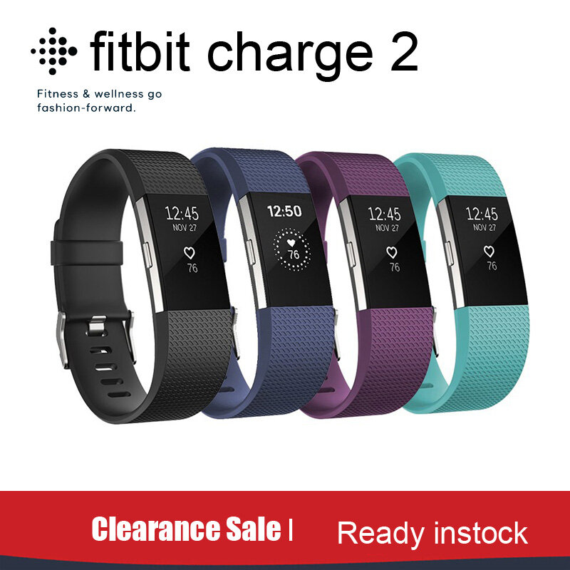 Оригинальный Смарт-браслет Fitbit Charge 2, фитнес-трекер и фитнес-трекер с поддержкой Bluetooth, спортивные часы с сердечками
