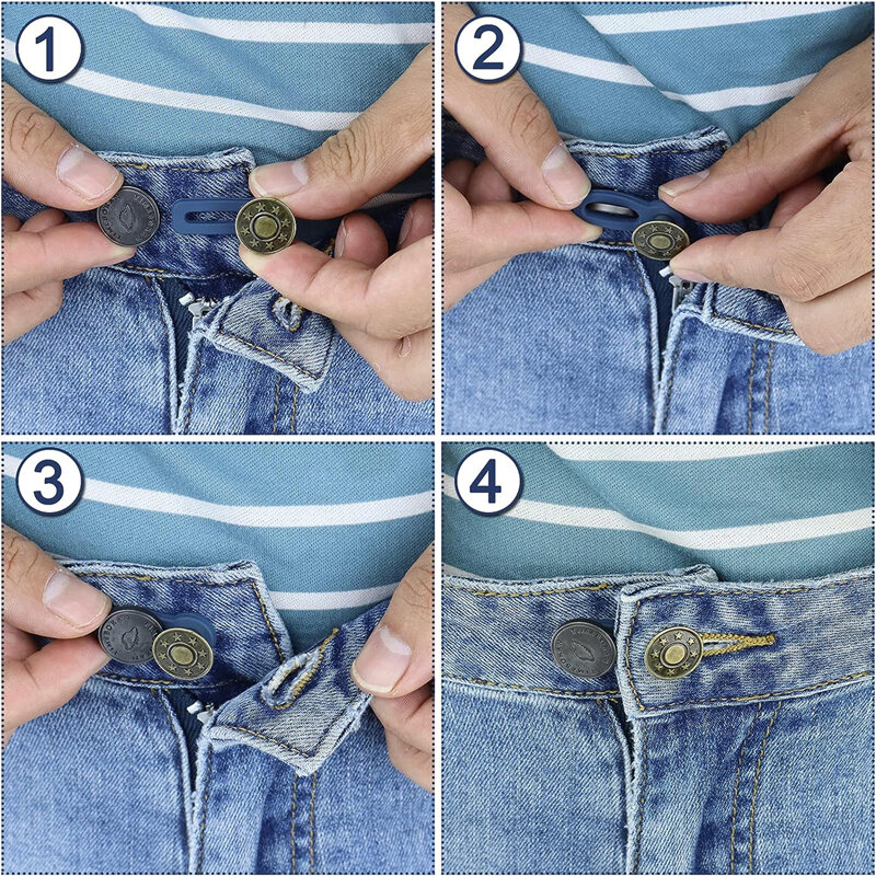 Extensor de botão de metal para calças e jeans extensores de cintura retrátil ajustáveis expansor de cintura, costura livre, novo, 1pc, 10 pcs, 5 pcs, 1pc