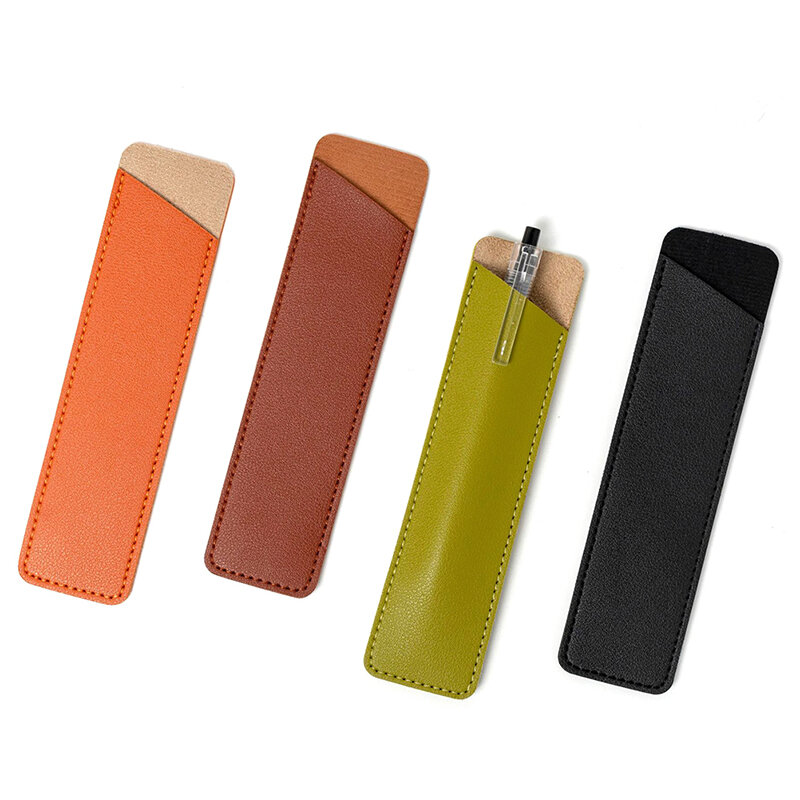 PU Leather Pencil Case School Pen Storage Bag Cute Pen Case Kawaii Pen Protective Sleeve Small Sign Pen Cover Leather Case Gifts