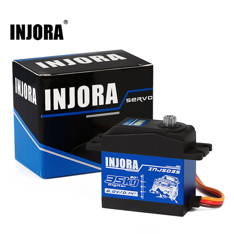 INJORA-Grande Torque Servo Digital, Servos impermeáveis para RC Car Crawler SCX10 Truck Robot, Peças de atualização, INJS025, INJS035, 25kg, 35kg