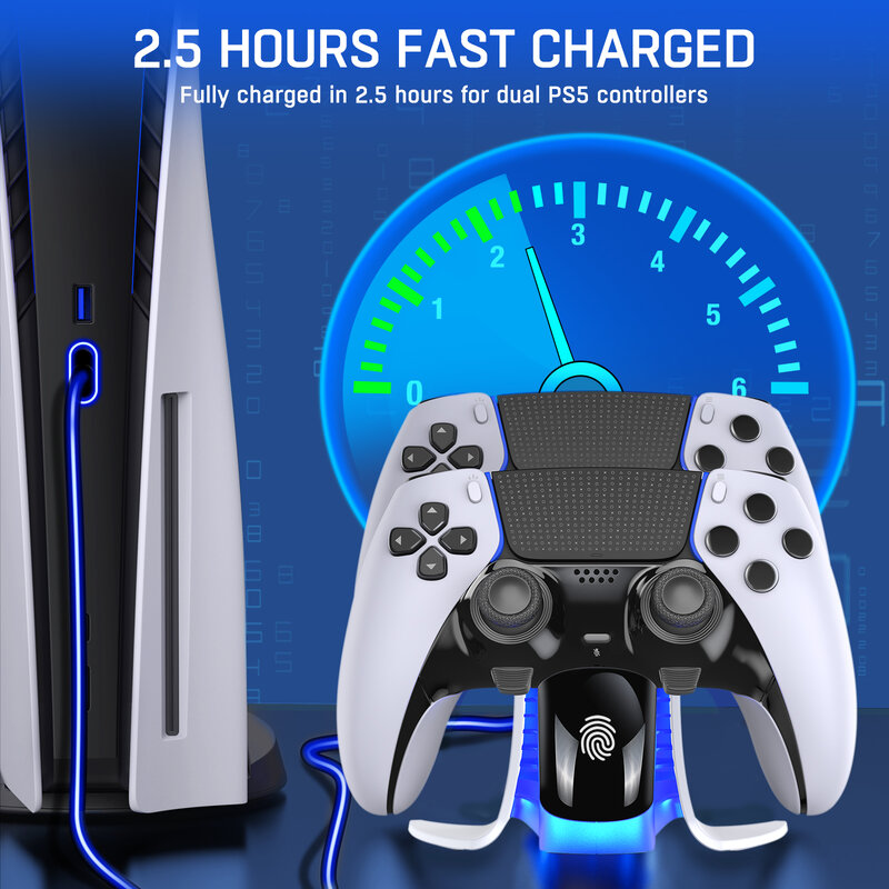 BEBONCOOL Dual Charger สำหรับ PS5ชาร์จแท่นวางสำหรับ Playstation 5 Dualsense ตัวควบคุม USB C สำหรับ PS5
