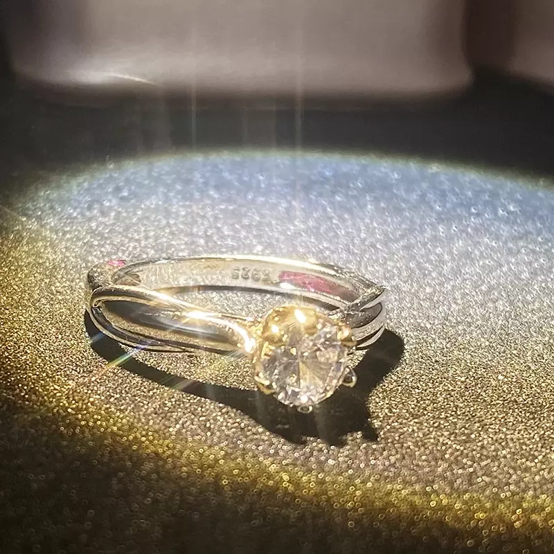 Pure 18K Gouden Ring Voor Vrouwen Natuurlijke Moissanit Ringen Met Edelstenen Mooie Sieraden Koppels Bruiloft Accessoires Nieuwe Trend 2023