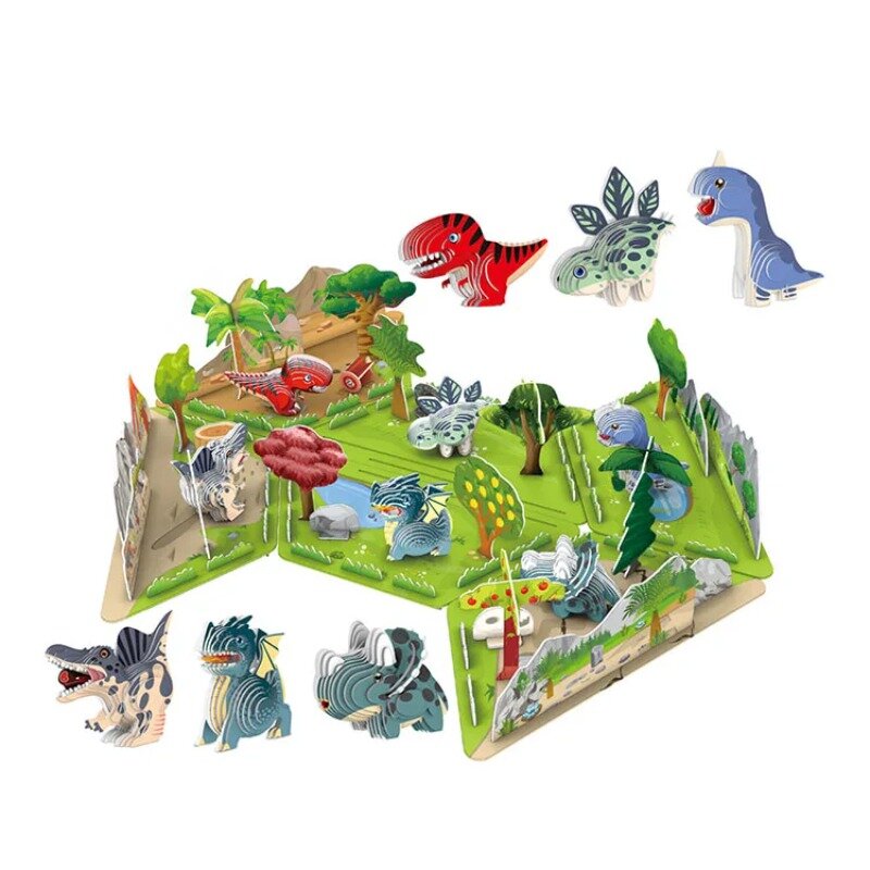 어린이용 동물 시리즈 3D 종이 퍼즐, 고래 교육용 몬테소리 장난감, 재미있는 DIY 수동 조립, 3 차원 모델 장난감