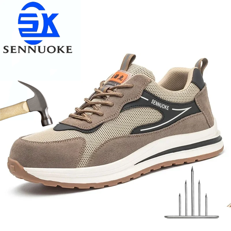 Safety Shoes Sport Shoes Men for Work Sneakers Lightweight Steel Toes Tree Shipping Industria Safety Tennis