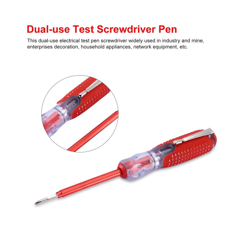 Nieuwe 100-500V Dual-Gebruik Test Pen Schroevendraaier Duurzaam Isolatie Elektricien Home Tool Test Potlood Elektrische Tester chrome Pen Tool