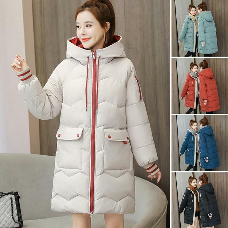 2023 Winter Women Jacket Coats Long Parkas Female Down Cotton Hooded Overcoat Thick Warm Jackets Windproof Casual Student Coat