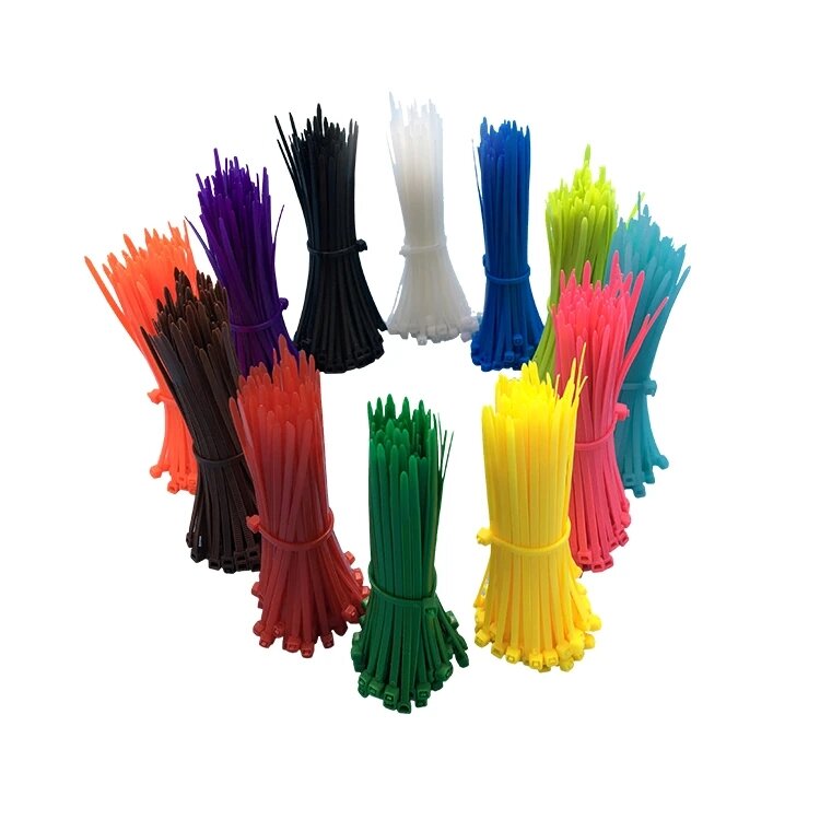 Attaches de câbles en Nylon, 100 pièces, 3/4x150/200/, attaches en plastique à fermeture éclair, bandes d'emballage de fil de liaison, bricolage, coloré